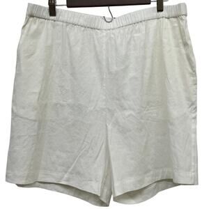 Rag & Bone NWT Maye Linen Blend Shorts White Size XL Lightweight Elastic Waist